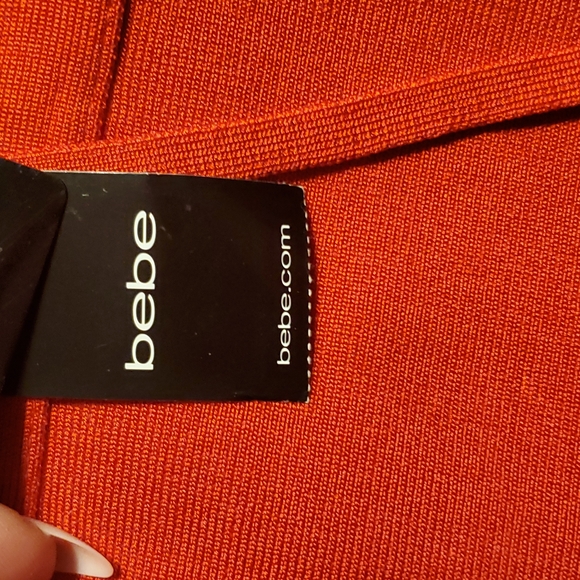 BEBE red crop shirt.  XS - Picture 5 of 5